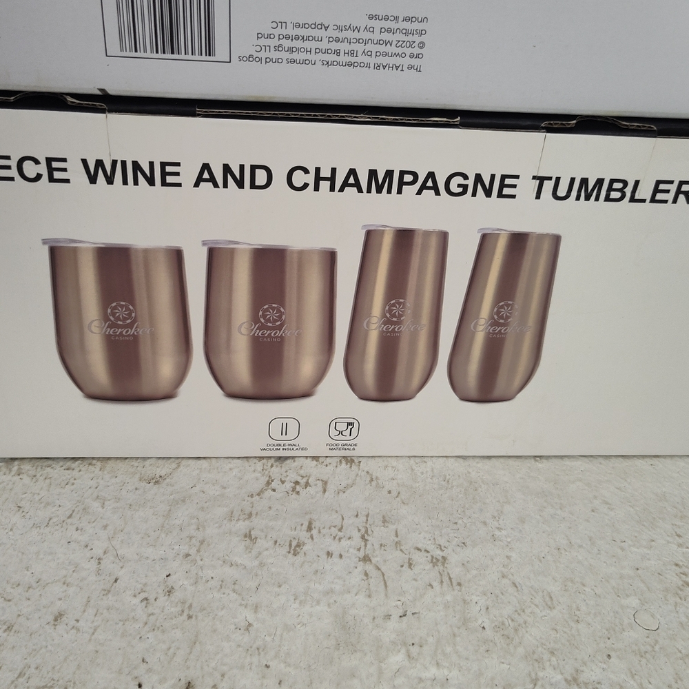 Cherokee Gold Wine and Champagne Tumblers